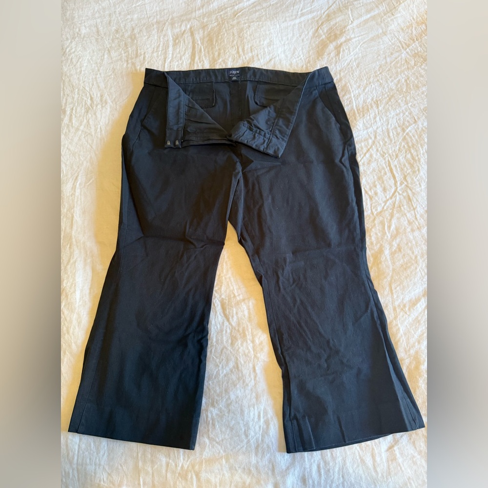 J. Crew Factory Kelsey Black Cotton Trousers